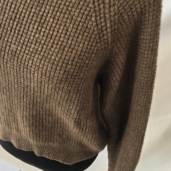 Vince women XS waffle-knit yak wool blend sweater brown crew neck raglan sleeve - Picture 5 of 7